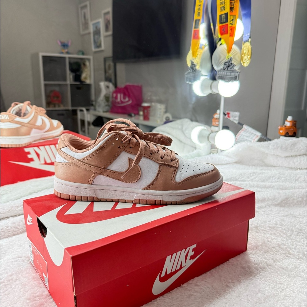 Nike Dunk Low in Tan and White